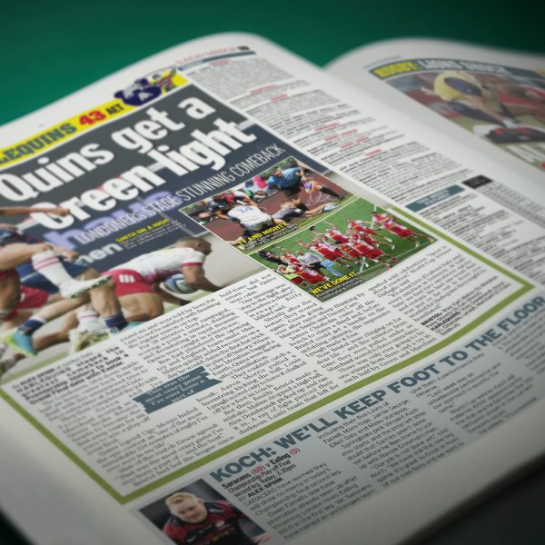 history of the Harlequins rugby team newspaper book