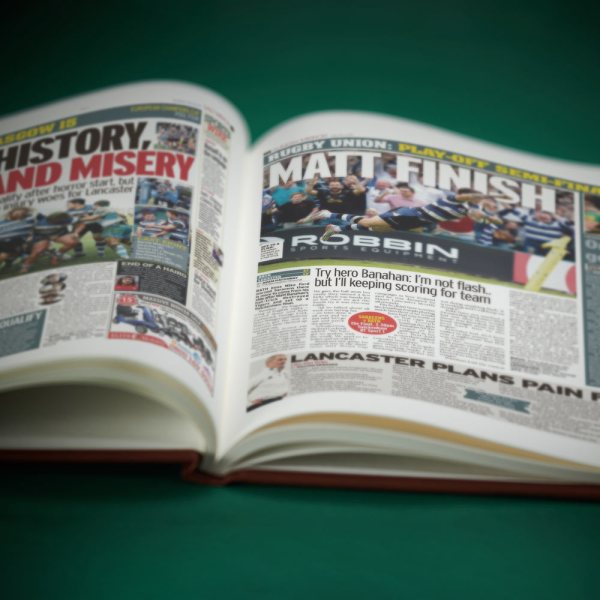 history of the Bath rugby team newspaper book