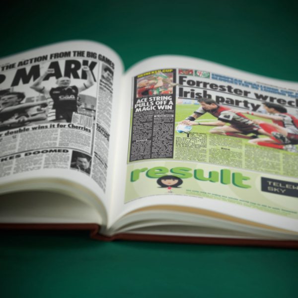 history of the Gloucester rugby team newspaper book