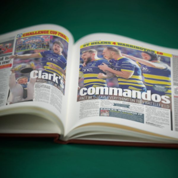 history of the rugby team Warrington Wolves newspaper book