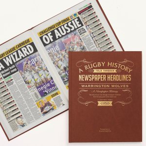 history of the rugby team Warrington Wolves newspaper book