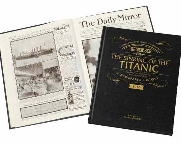 personalised titanic newspaper book