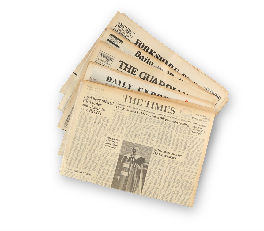 Personalised 1971 Newspapers