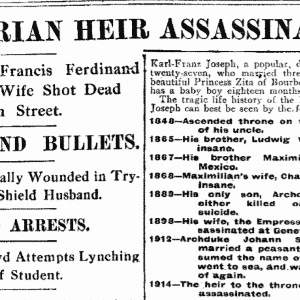 archduke franz ferdinand assassination newspaper