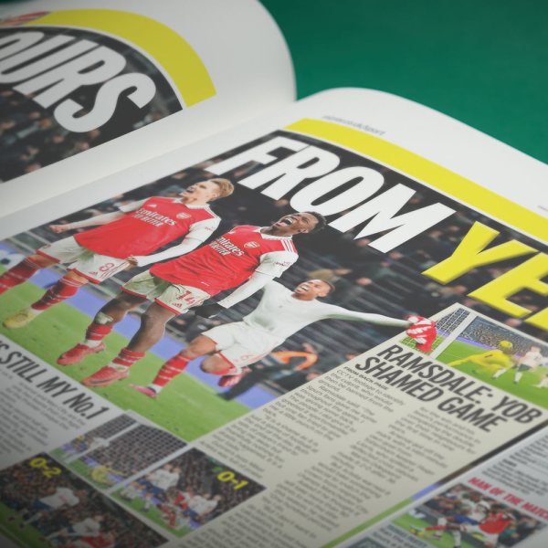 arsenal vs Tottenham football history newspaper book